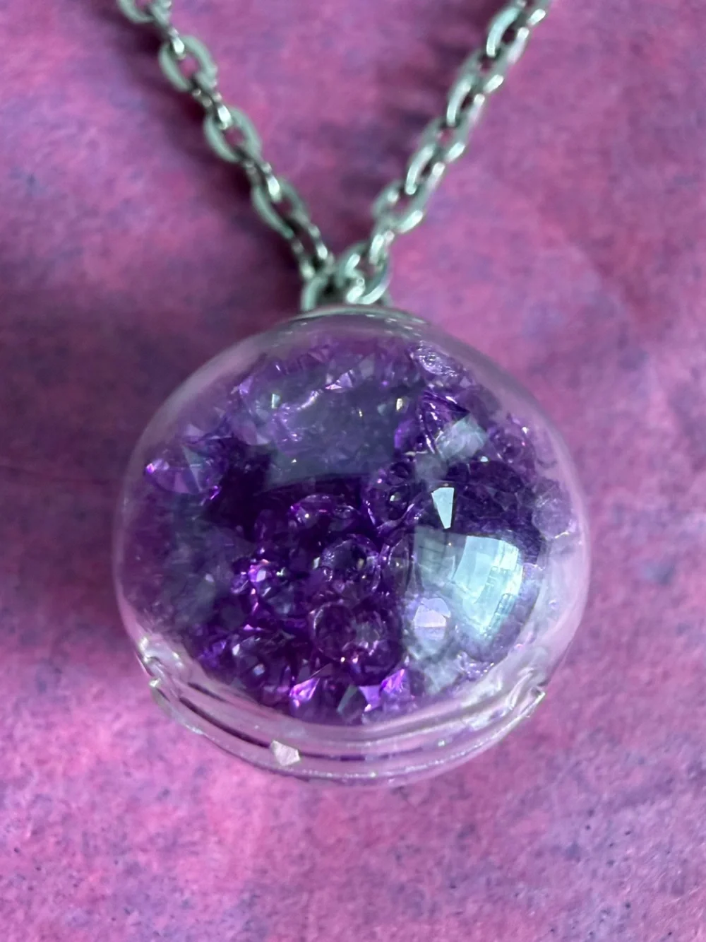 Purple Orb Pendant Necklace - Women Jewelry